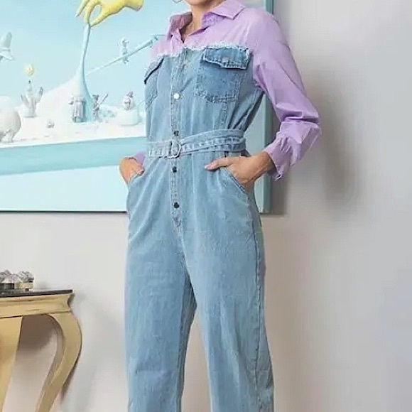 Blue Jean Romper - Picture 2 of 2